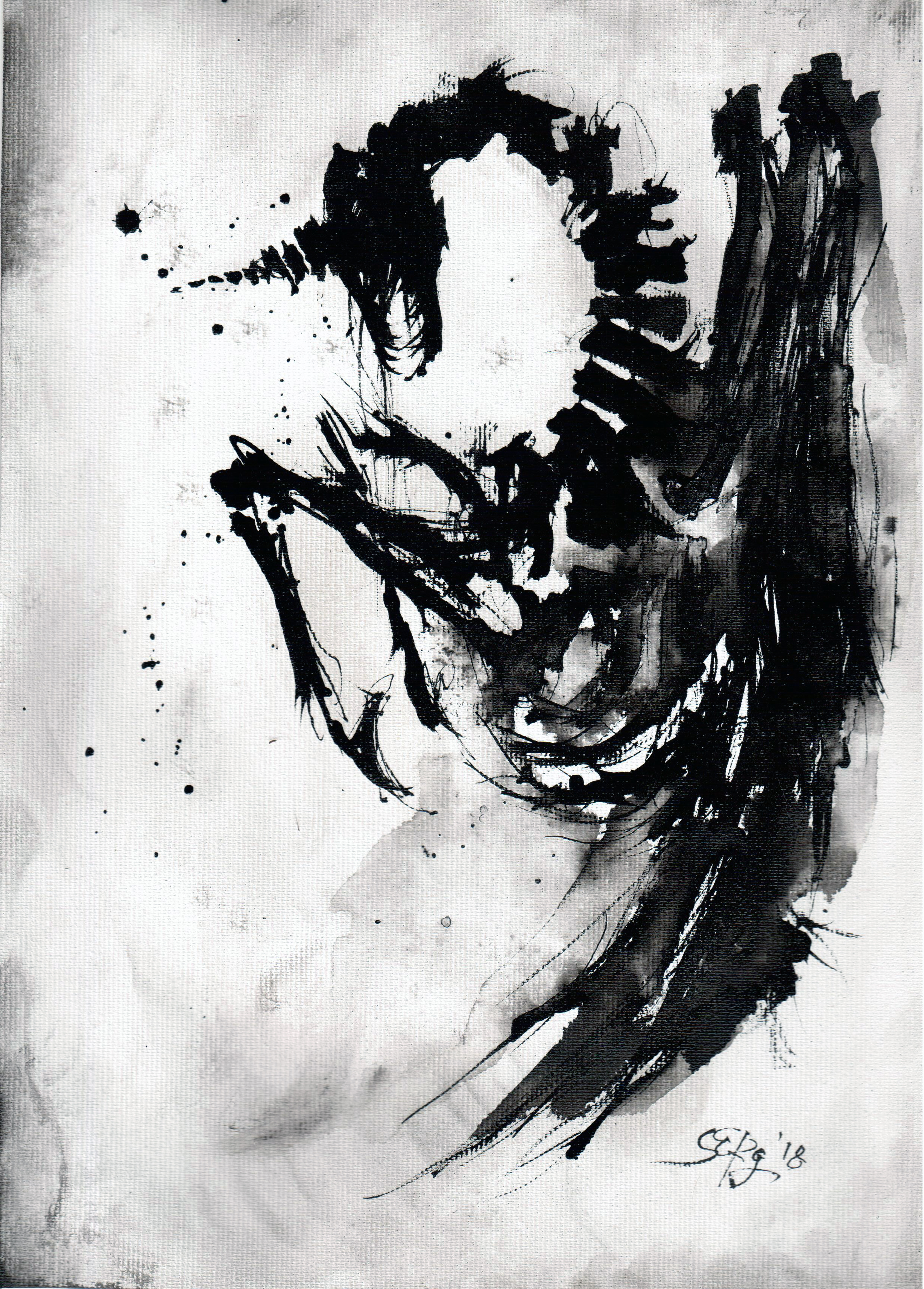 black ink abstract ink painting unicorn skeleton tattoo black unicorn art